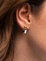 Load image into Gallery viewer, Bow and French Bull Dog Head Stud Earrings
