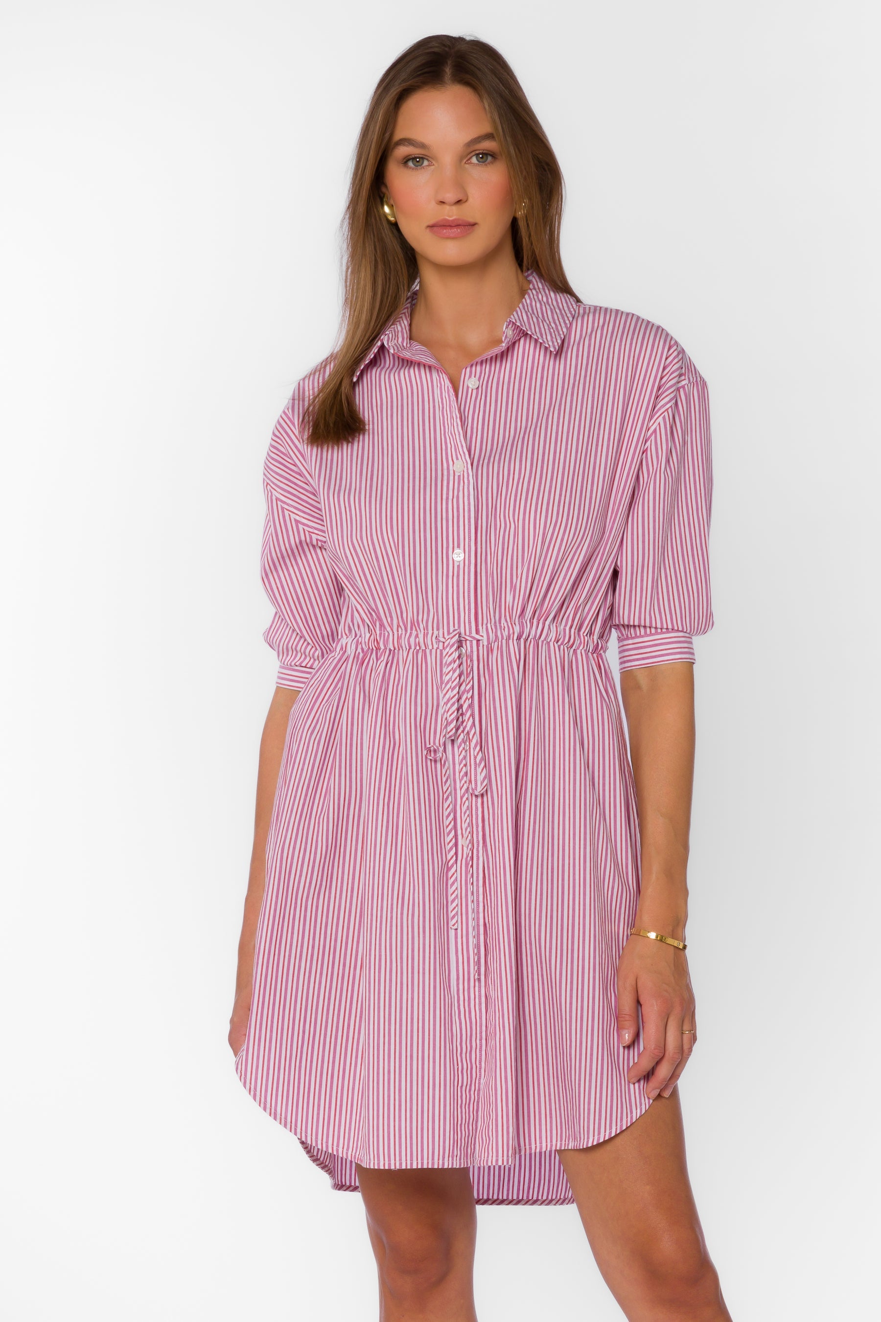 Jenneva Dress in Cosmic Pink Stripe