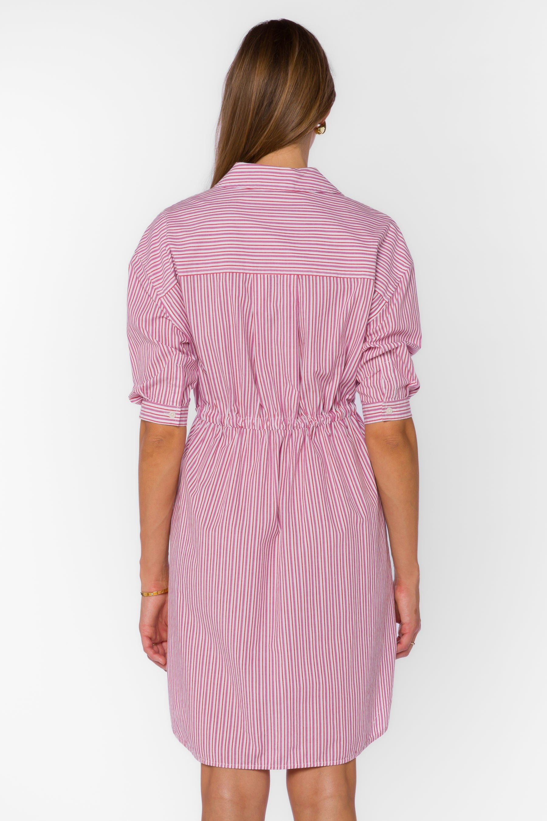 Jenneva Dress in Cosmic Pink Stripe
