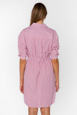 Load image into Gallery viewer, Jenneva Dress in Cosmic Pink Stripe
