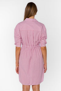Jenneva Dress in Cosmic Pink Stripe