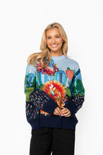 Load image into Gallery viewer, Thanksgiving Parade Sweater in Blue/Multi
