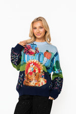 Load image into Gallery viewer, Thanksgiving Parade Sweater in Blue/Multi
