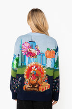 Load image into Gallery viewer, Thanksgiving Parade Sweater in Blue/Multi
