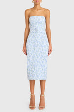 Load image into Gallery viewer, Fae Midi Dress in Flores Brocade
