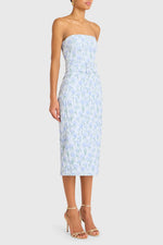 Load image into Gallery viewer, Fae Midi Dress in Flores Brocade
