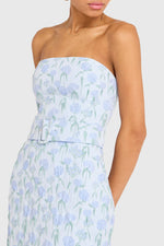Load image into Gallery viewer, Fae Midi Dress in Flores Brocade
