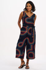 Load image into Gallery viewer, Lamiah Jumpsuit in Black Retro Racer
