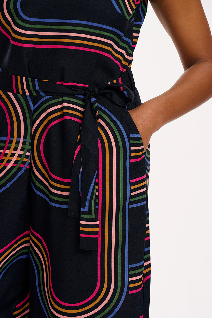 Lamiah Jumpsuit in Black Retro Racer