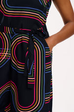 Load image into Gallery viewer, Lamiah Jumpsuit in Black Retro Racer
