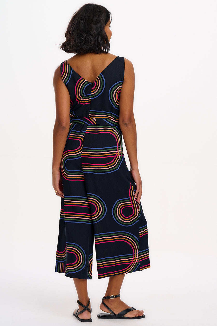 Lamiah Jumpsuit in Black Retro Racer