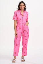 Load image into Gallery viewer, Meredith Boilersuit in Pink Star

