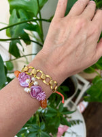 Load image into Gallery viewer, J&#39; Adore Bracelet in Snow Flake Obsidian with Blue
