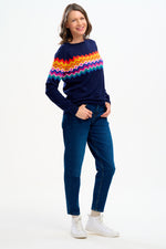 Load image into Gallery viewer, Rita Jumper in Navy Fairisle Stripe
