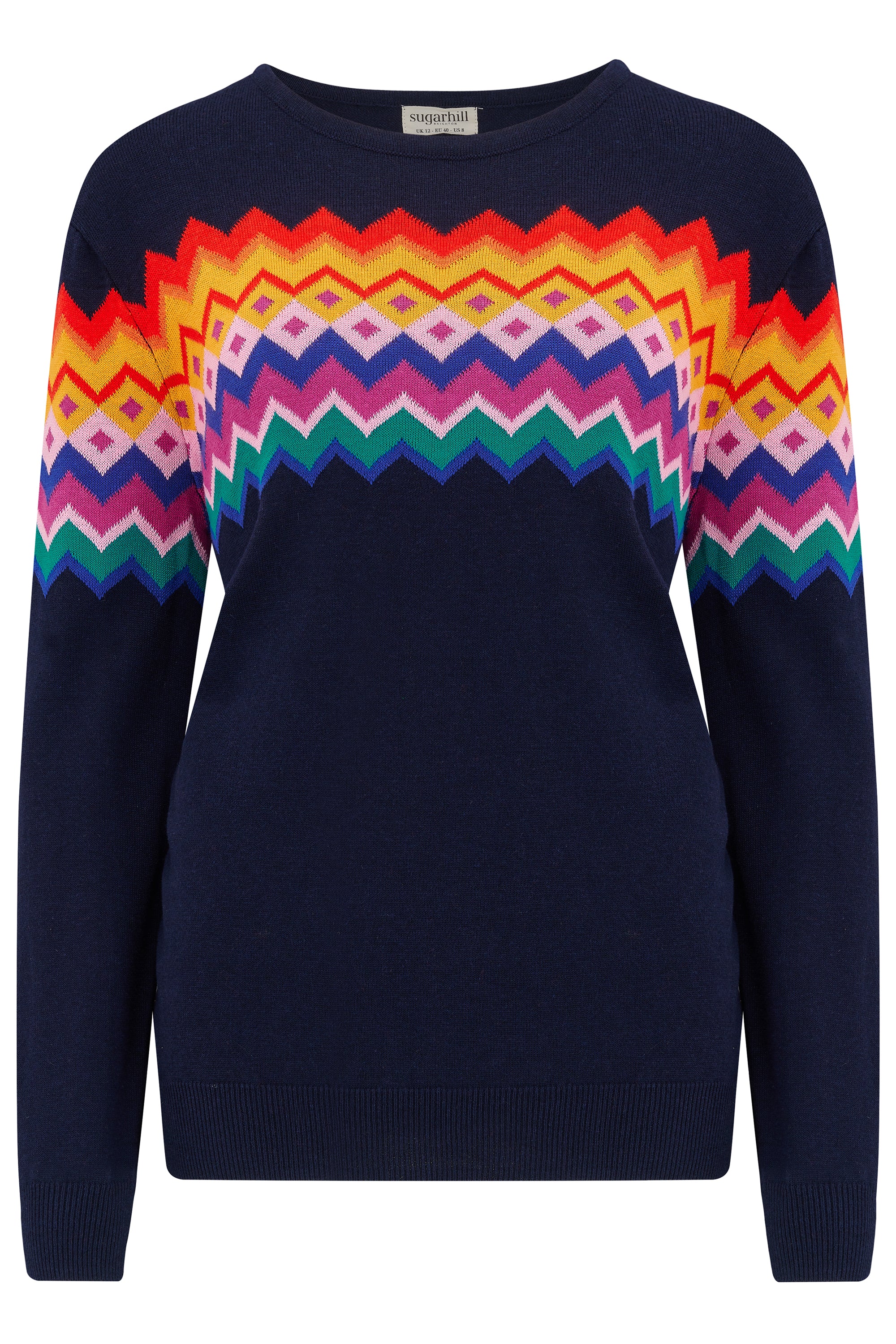 Rita Jumper in Navy Fairisle Stripe