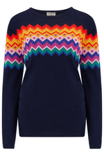 Load image into Gallery viewer, Rita Jumper in Navy Fairisle Stripe
