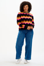 Load image into Gallery viewer, Astrid Jumper in Black Chevron Sparkle
