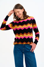 Load image into Gallery viewer, Astrid Jumper in Black Chevron Sparkle
