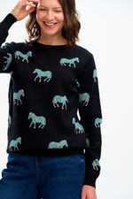 Load image into Gallery viewer, Lizzie Jumper in Black Vibrant Zebras
