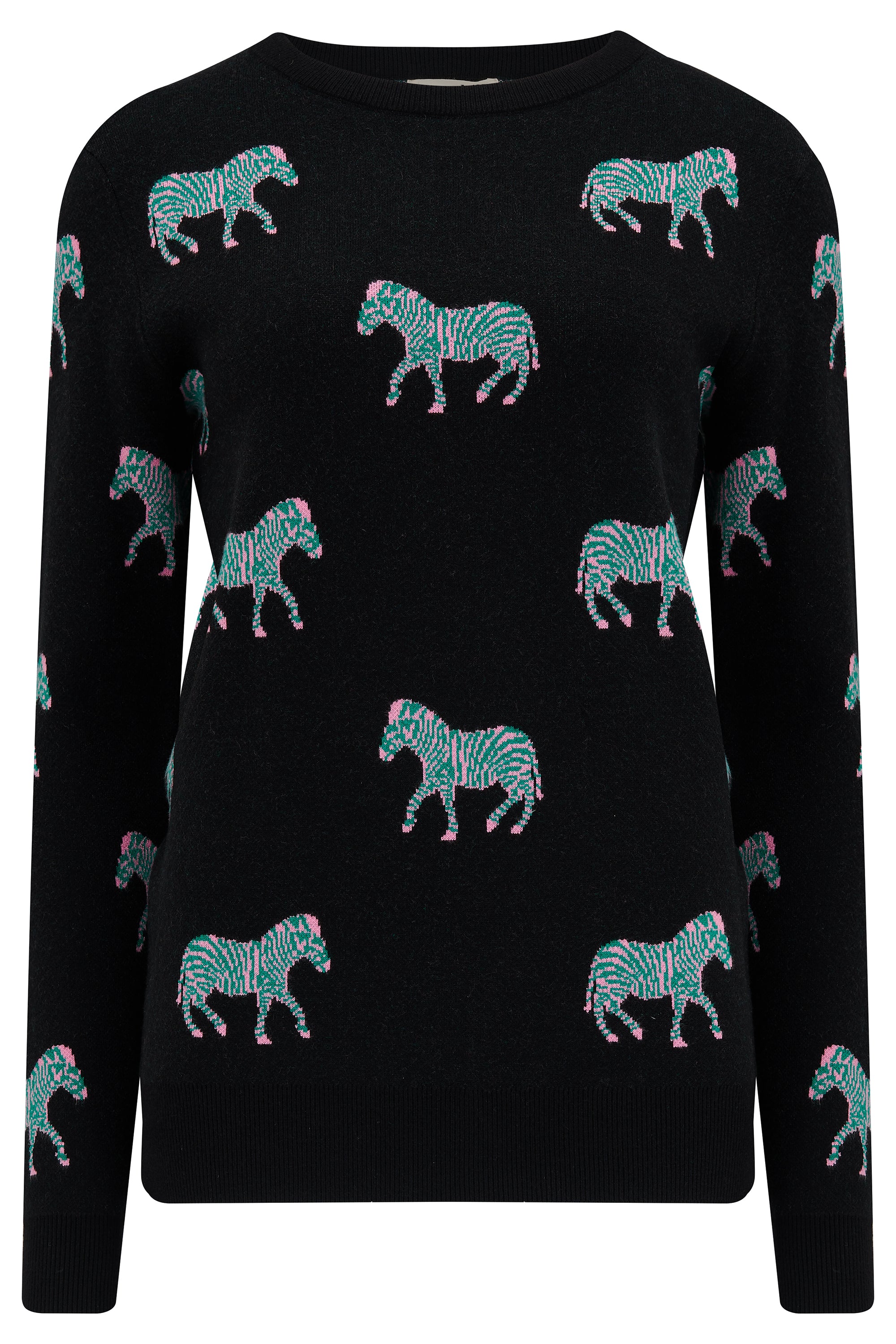 Lizzie Jumper in Black Vibrant Zebras
