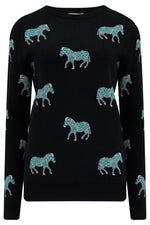 Load image into Gallery viewer, Lizzie Jumper in Black Vibrant Zebras
