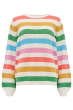 Load image into Gallery viewer, Marina Jumper in Off-White Rainbow Stripes

