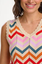 Load image into Gallery viewer, Rosy V-Neck Knit Vest in Cream Chevron
