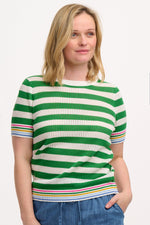 Load image into Gallery viewer, Arden Knit Top in Green/White Stripe
