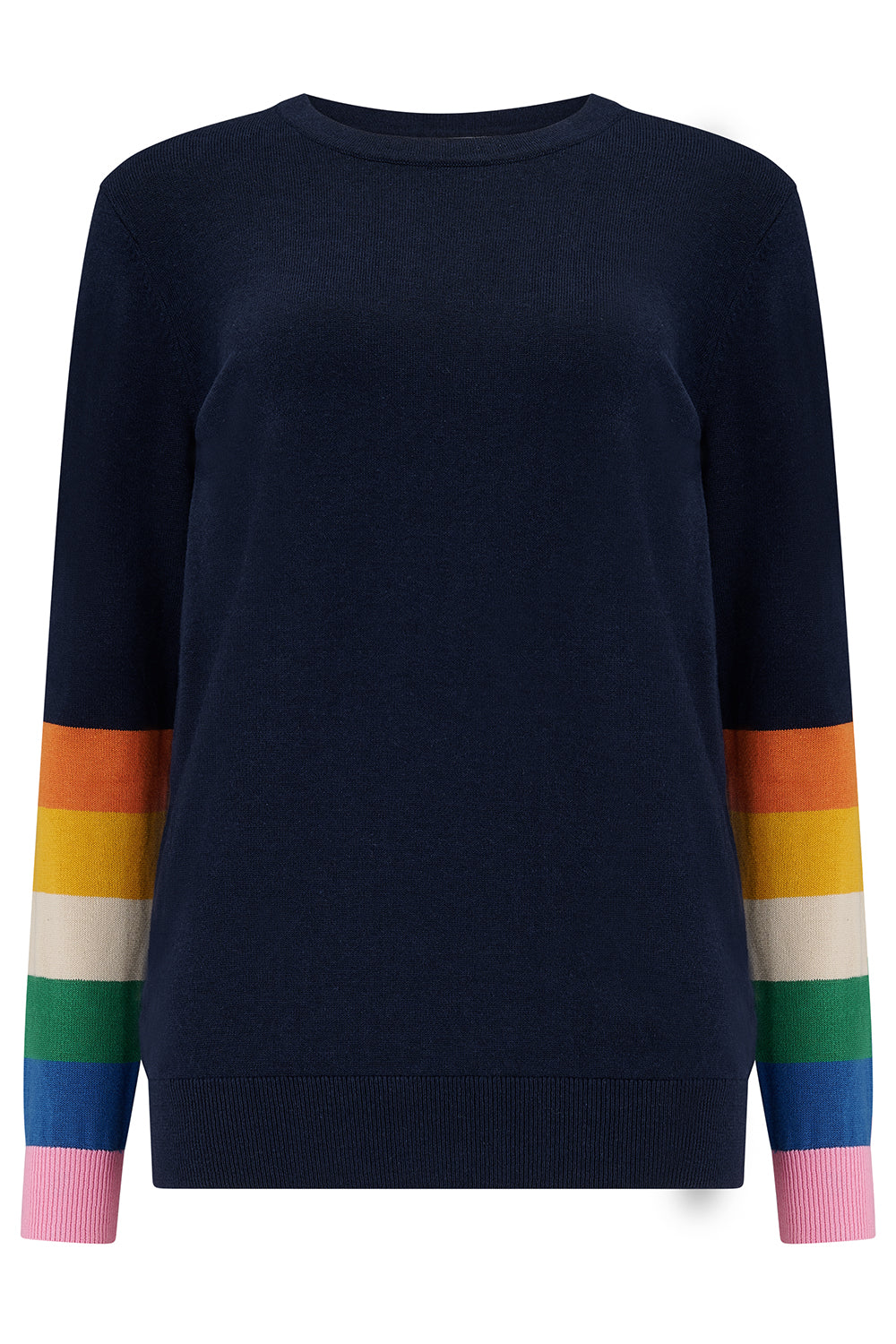 Rita Jumper in Navy Primary Rainbow Stripes