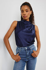 Load image into Gallery viewer, Kaleen Top in Navy
