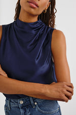 Load image into Gallery viewer, Kaleen Top in Navy
