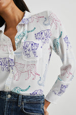Load image into Gallery viewer, Kate Shirt in Jewel Wildcats
