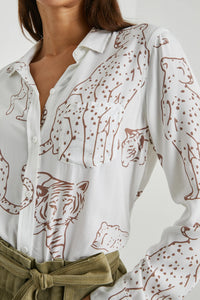 Kathryn Blouse in Camel Jungle