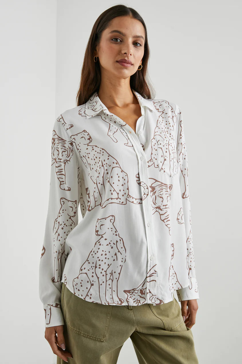 Kathryn Blouse in Camel Jungle