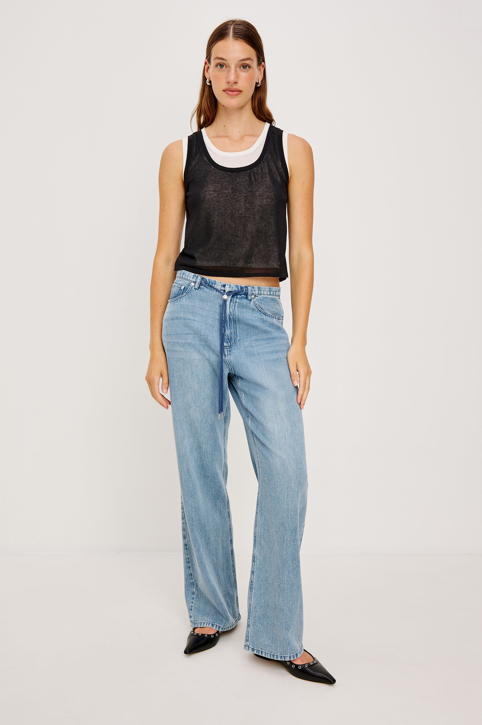 Kelly Top in Black/Ivory