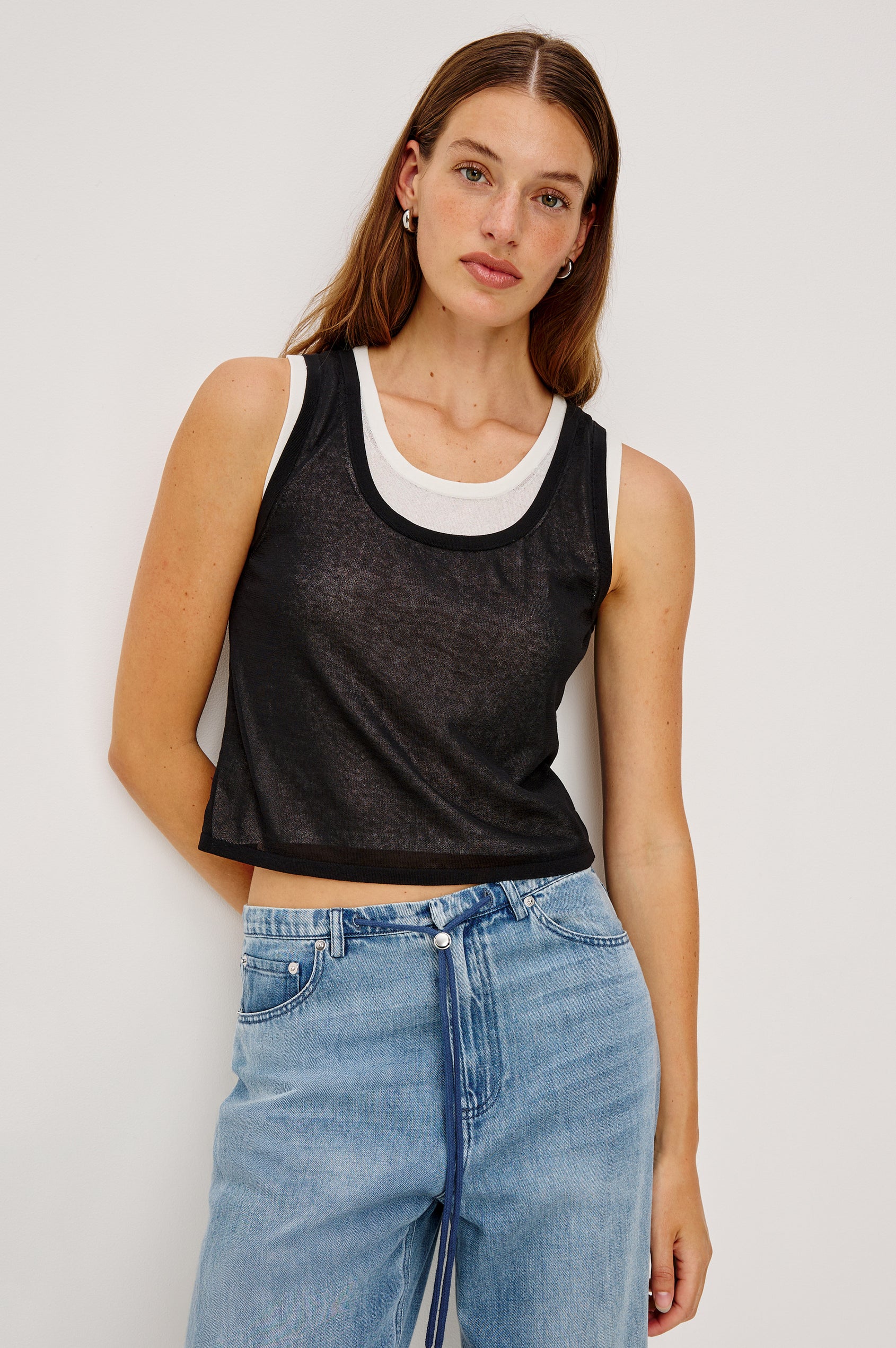 Kelly Top in Black/Ivory