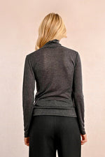 Load image into Gallery viewer, Knitted Thin Turtleneck in Charcoal
