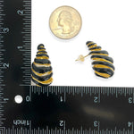 Load image into Gallery viewer, Enamel Swirl Earrings in Black and Gold
