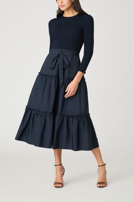 Magda Knit Dress in Navy Mint Julep Magda Knit Dress in Navy Mint Julep