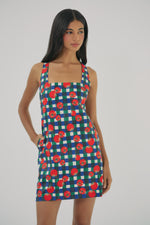 Load image into Gallery viewer, Sara Dress in Gingham Tomatoes
