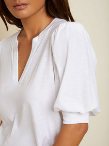Lou Peasant Tee in White