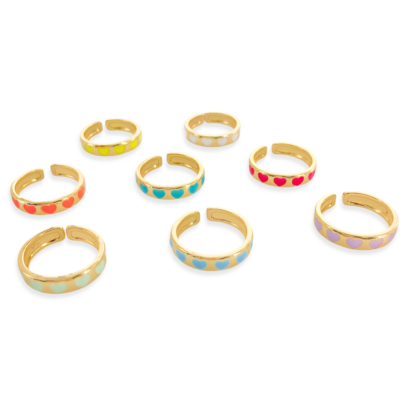 Allover Heart Ring in Light Blue