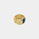 Load image into Gallery viewer, Gold Plated CZ Star Enamel Ring in Black
