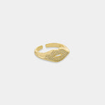 Load image into Gallery viewer, Gold Plated CZ Lips Ring in Clear
