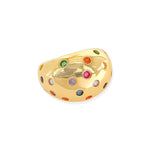 Load image into Gallery viewer, Gold Plated Multicolor CZ Dome Ring
