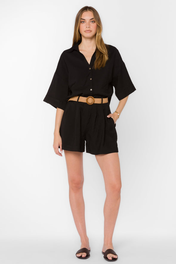 V-Neck Hardware One-Piece Swimsuit