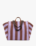 Load image into Gallery viewer, La Côte Tote in Jacaranda/Hazelnut Canvas Stripe

