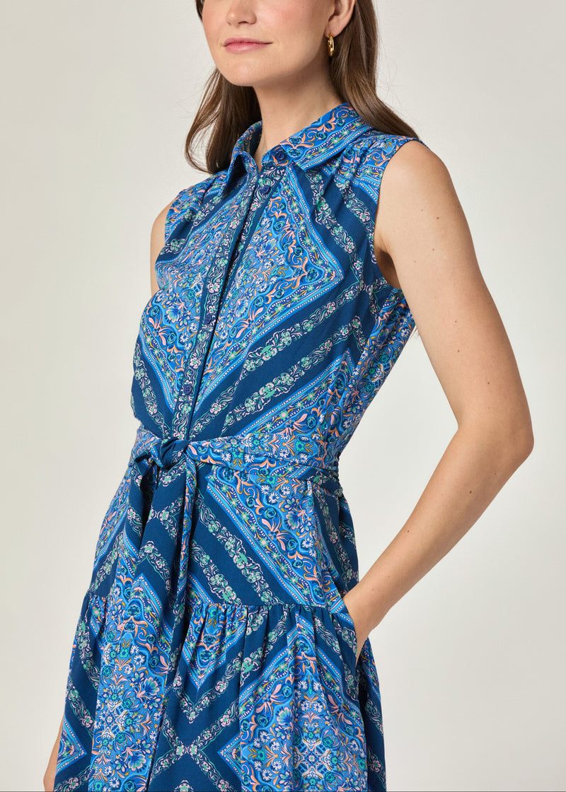 Pauletta Dress in Blue Multi