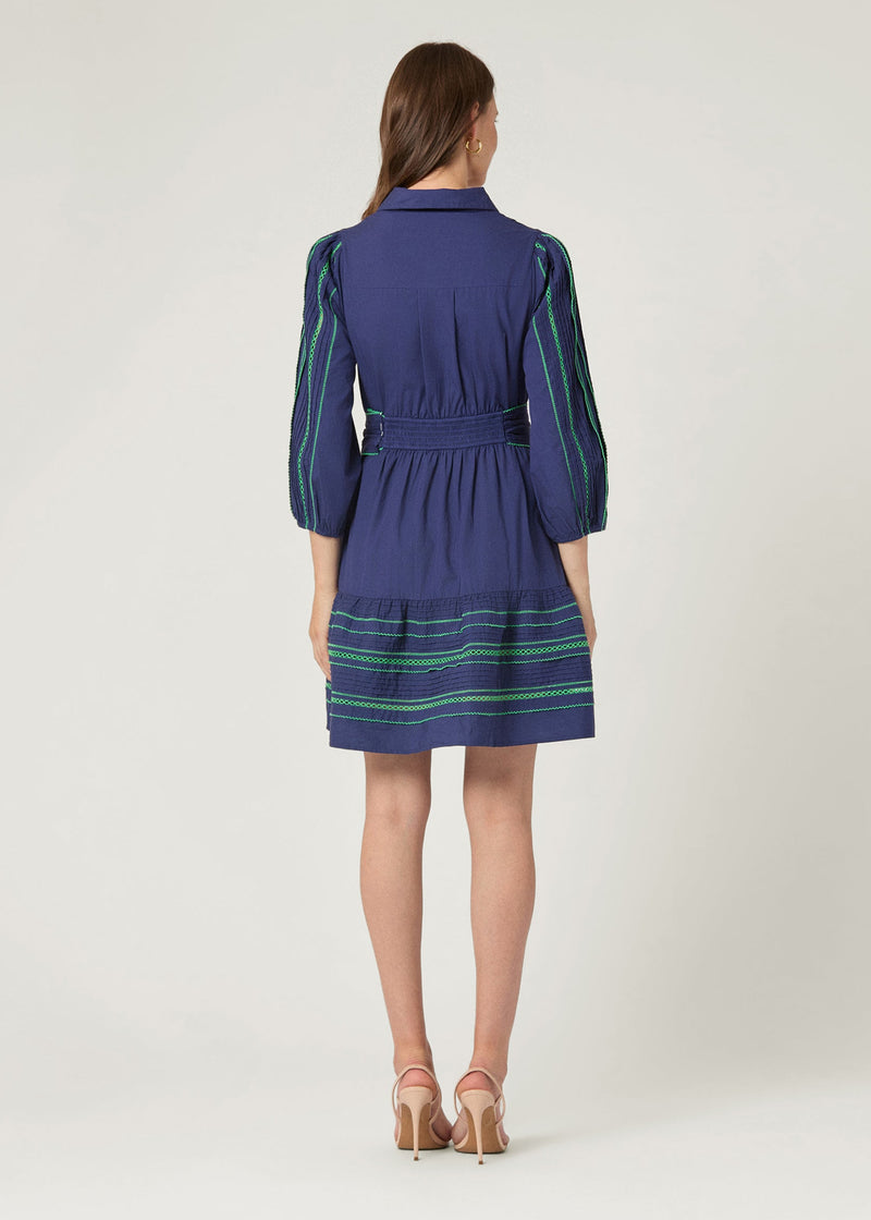 Towns Dress in Navy/Green