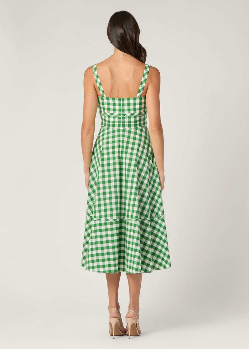 Kaydence Dress in Green/Ivory
